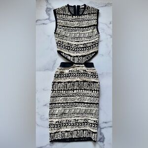 Ronny Kobo Textured Knit Cutout Midi Dress, Size XS